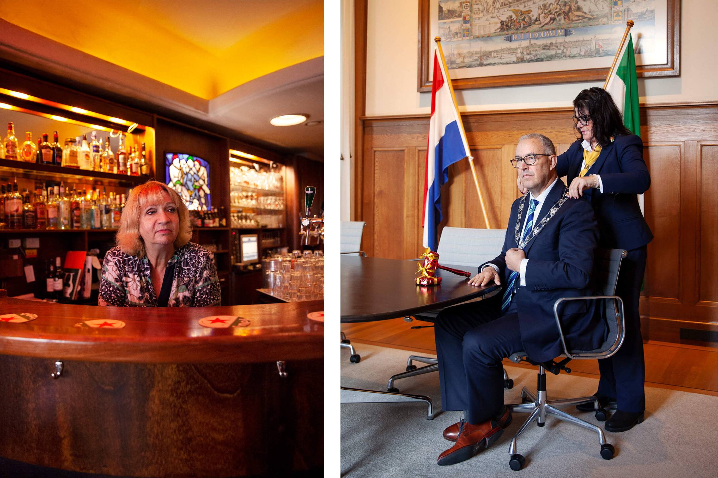 Tineke van cafe de Schouw en Aboutaleb voor UitAgenda Rotterdam